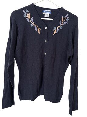 Vintage 90s Pendleton Cardigan Sweater Size Medium Petite Embroidered Deadstock